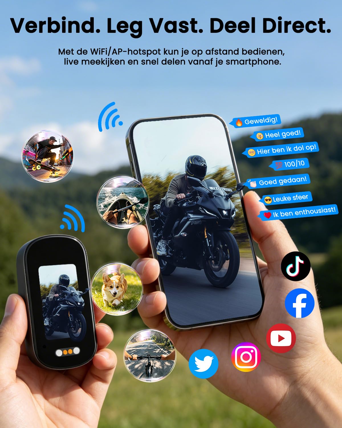 Bodycam 4K, Mini Action Cam Wasserdicht WiFi Bodycam Körperkamera Mini mit 64GB Karte Body Camera, POV Kamera 1200-mAh, Loop-Funktion Dashcam Fahrrad