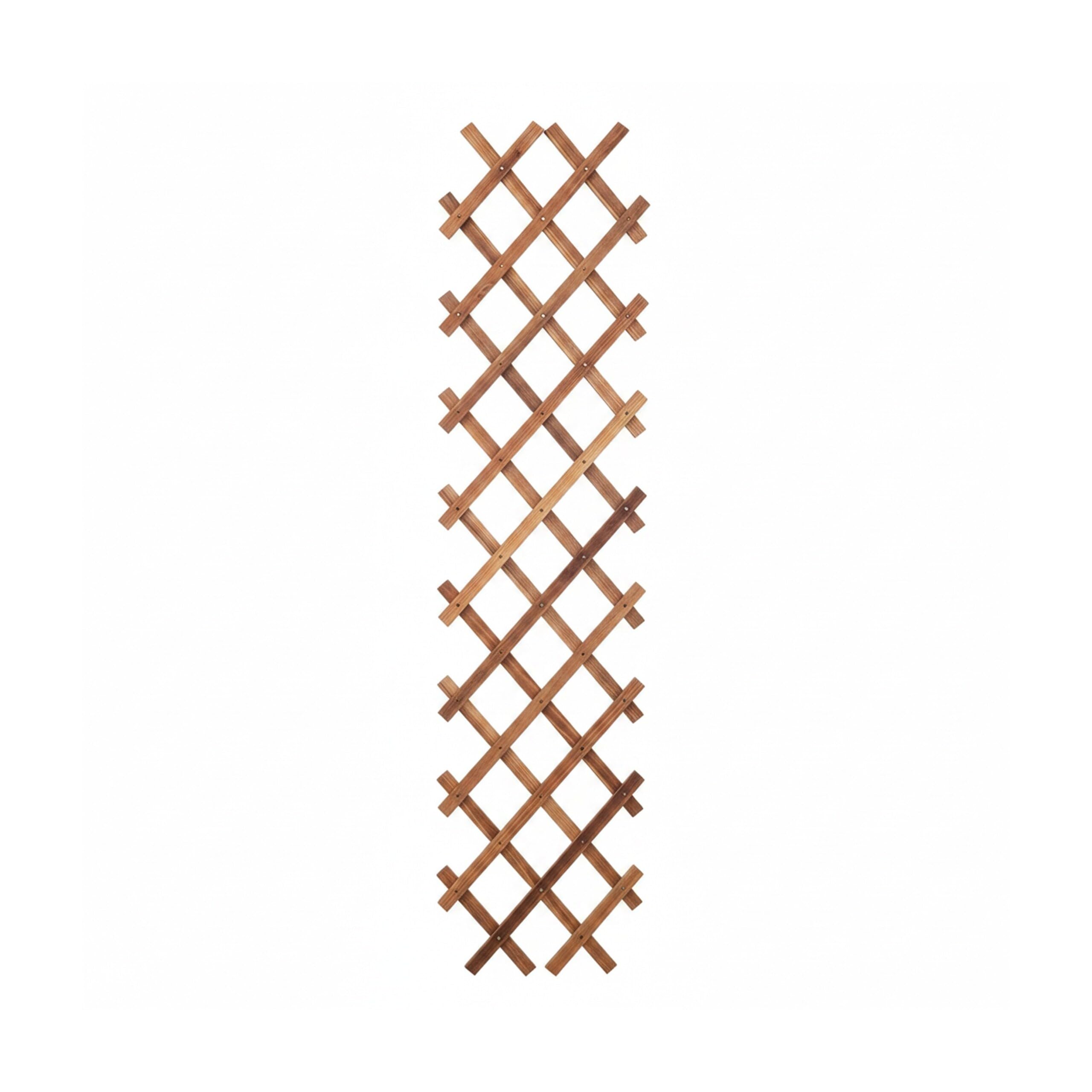 Relaxdays Treillis Extensible, Lot de 3, 270 x 45 cm, Bois brûlé, Fixation Murale, pour Plantes grimpantes
