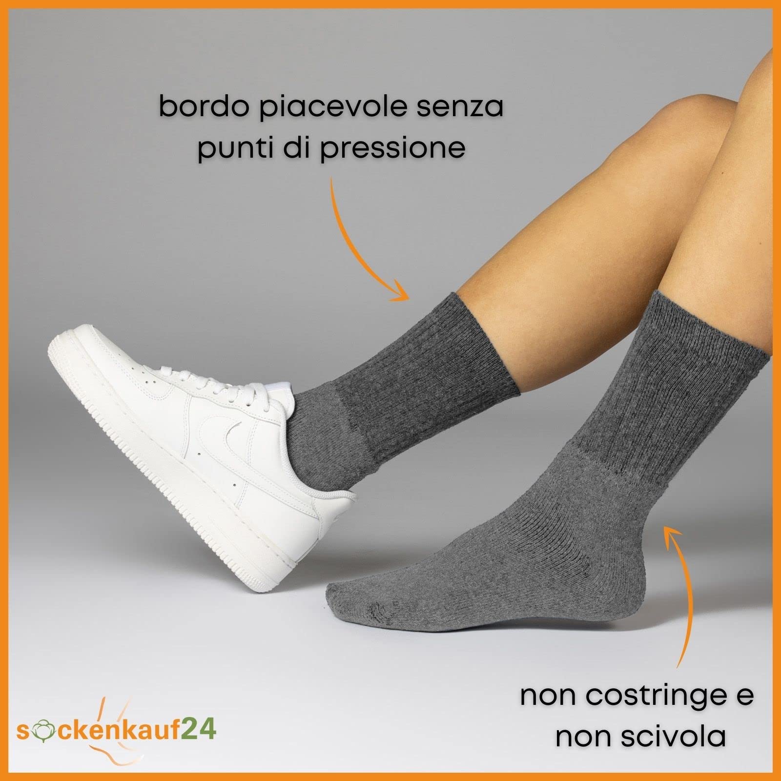 sockenkauf24 10 | 20 | 30 Paia di Calze Sportive Calze da Tennis Calze da Lavoro Uomo Donna Cotone