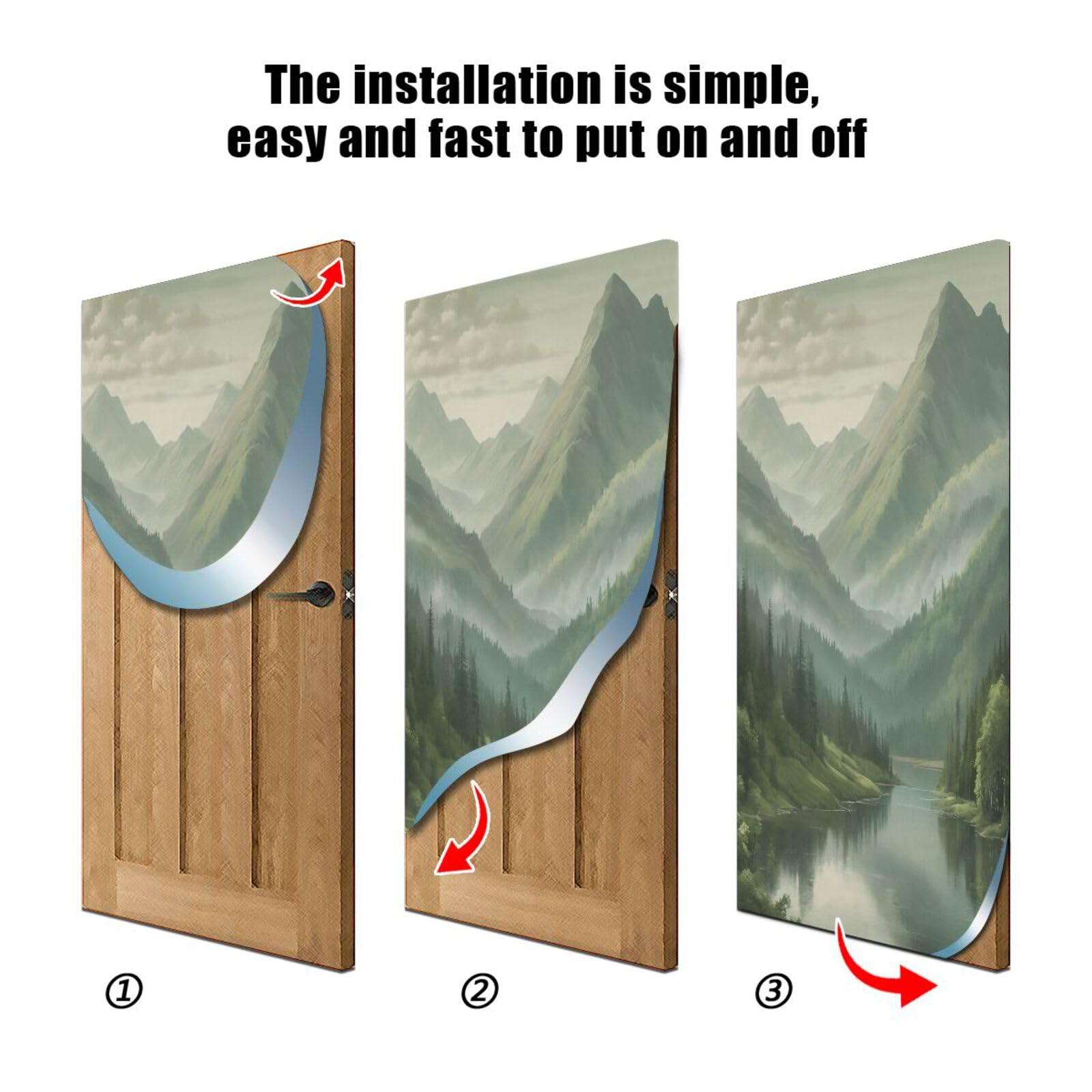 FLildon Meadow Woods and Mountain Door Cover Decoration, Party Accessory Porch Decor for Festive Ornament Room Door Covers 36 x 98 Inch