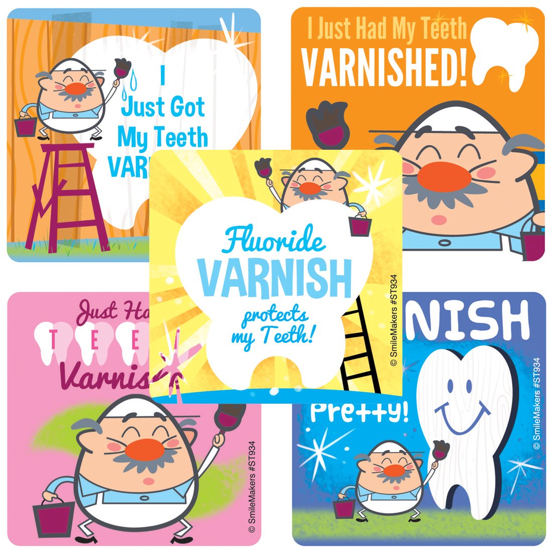 SmileMakers Just Varnished My Teeth Stickers - Prizes and Giveaways - 100 per Pack