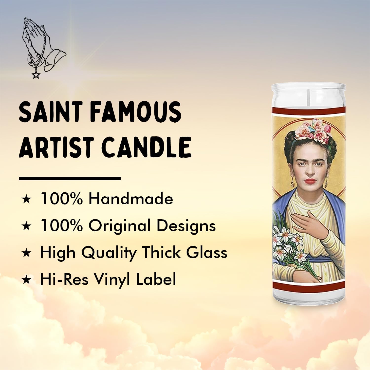 Famous Artist Celebrity Candle – Unscented Handmade Soy Wax Bohemian Candle – Unique Gift for Mexican Artist Lovers – Pop Culture Home Accent and Collectible for Art Lovers