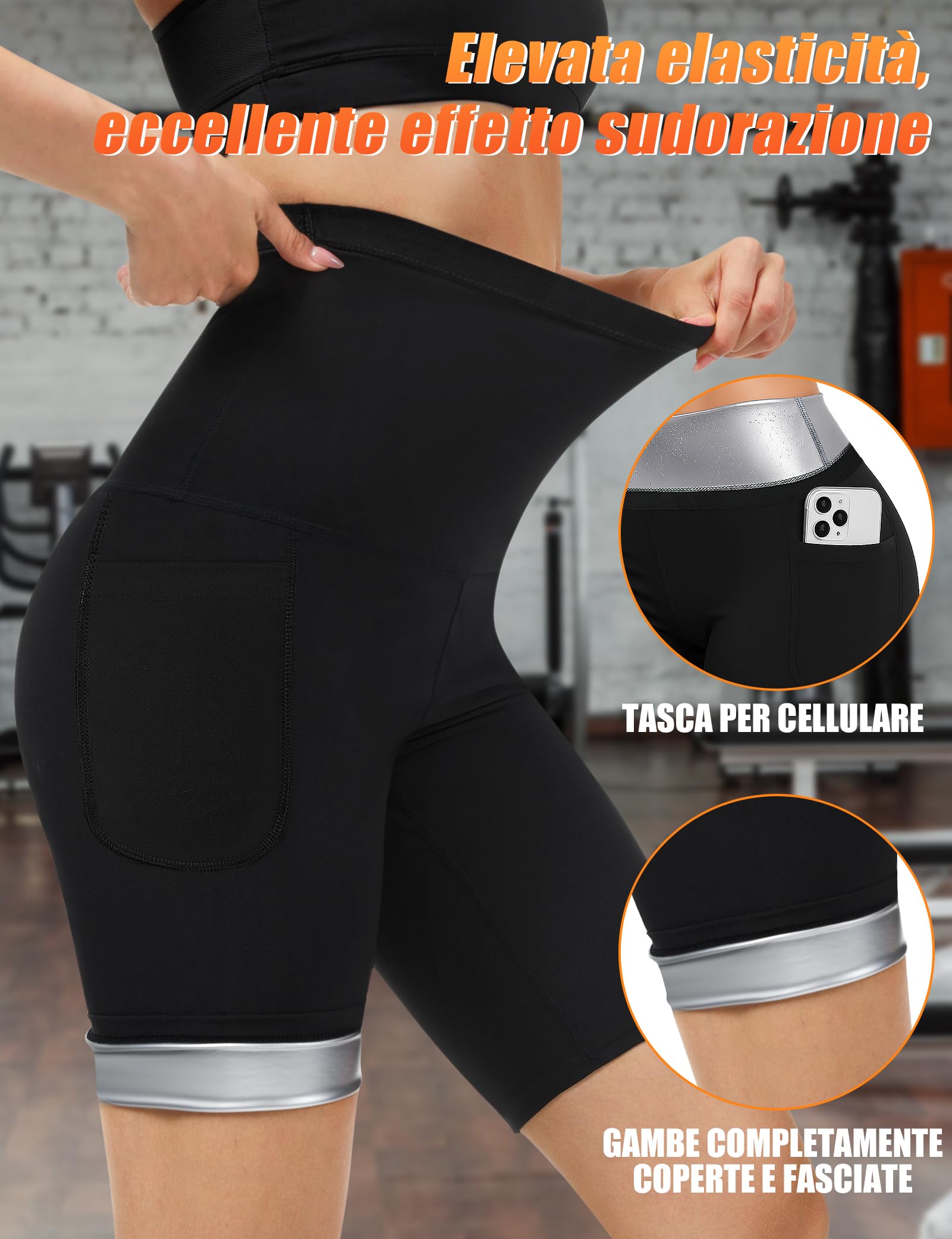 Kiiwah Leggings Dimagranti Effetto Sauna Donna con Tasca per Sport Yoga Fitness