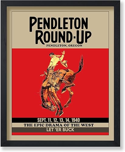 Poster Master Póster vintage de rodeo, impresión retro redondeada, arte de Oregon, regalo para hombres, vaqueros, amantes de los animales,