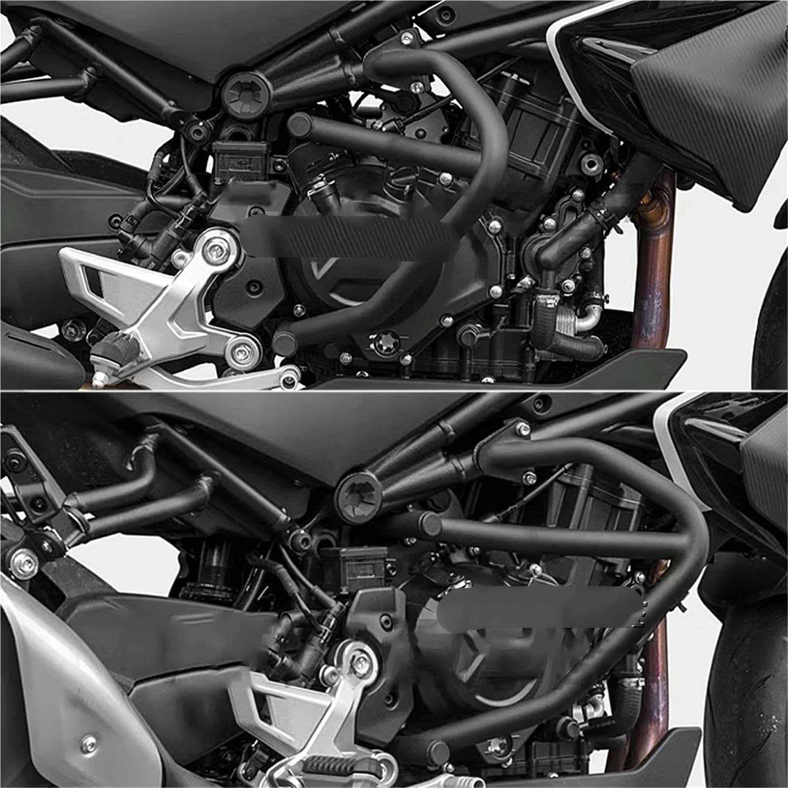 Compatible con barras de jaula deportivas CFMOTO 450SR | Se adapta a 2022-2023. Juego de aros laterales aptos for el carenado.