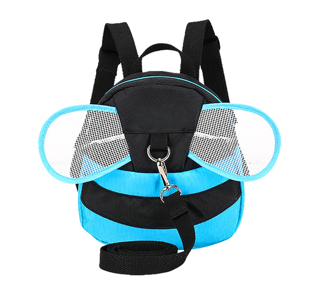 Xiaoyu Bee with Wings Baby Walking Safety Harness Reins Toddler Child Strap Backpack Kid for 3-6 Years Old, Blue