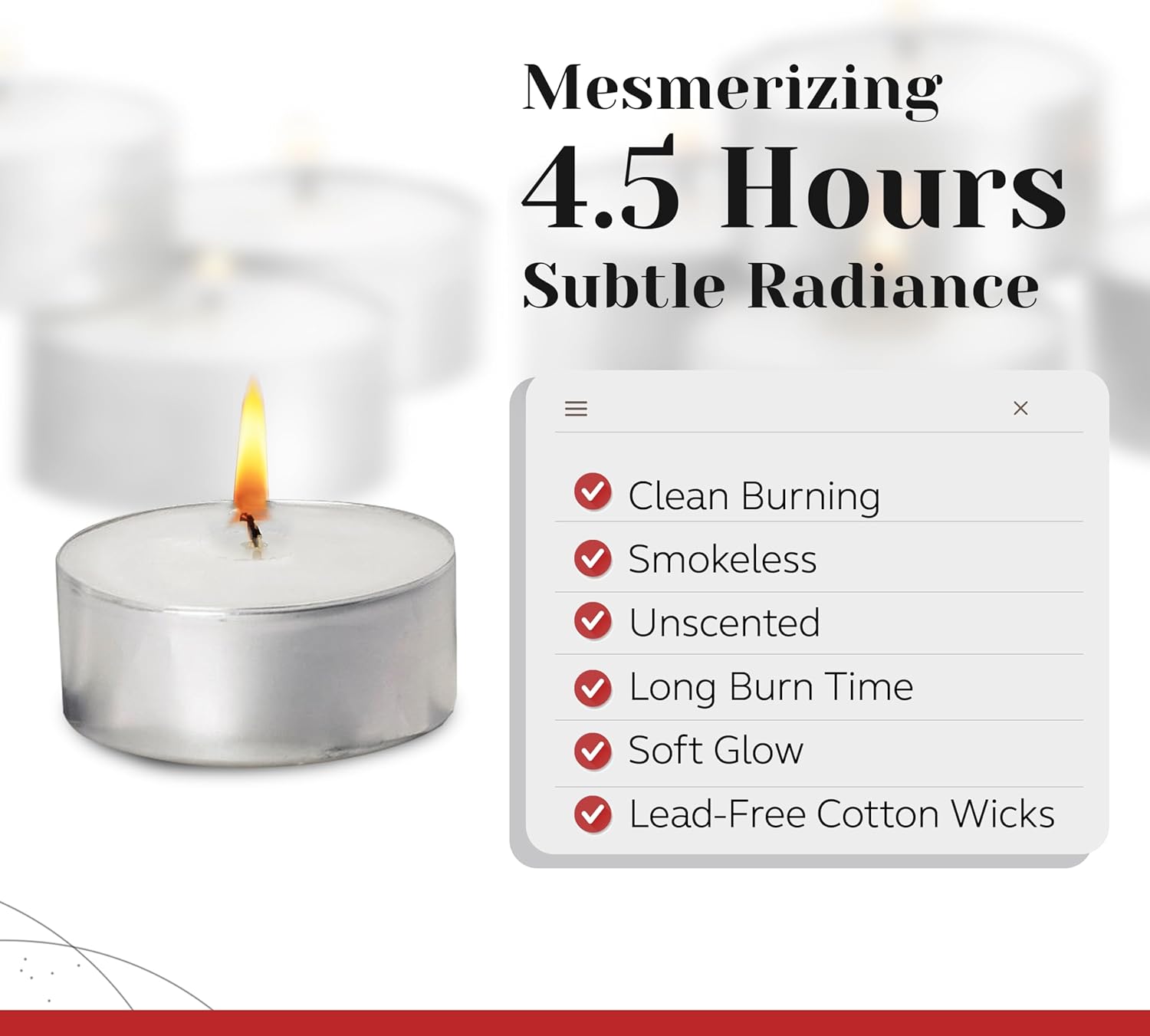 Tea Light Candles in Metal Cups - 4.5 Hours Clean, Long Burning White Unscented - 250 Votive Candles Bulk for Romantic Dinner, Wedding, Spa & Hotels by PARNOO - Image 3