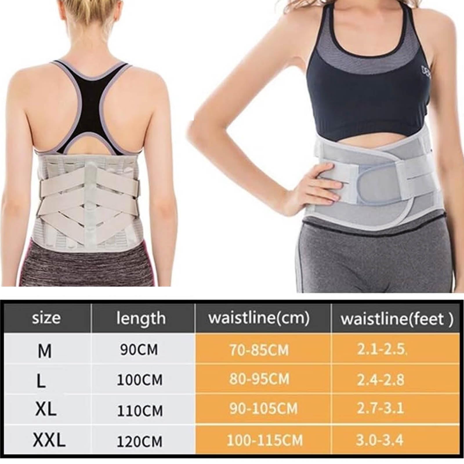 4 supporti for cartilagine ABS, bende elastiche multiple, 3 tipi di guarnizioni sostituibili, tutore lombare in tessuto a rete traspirante L,Cintura di sostegno lombare(L)