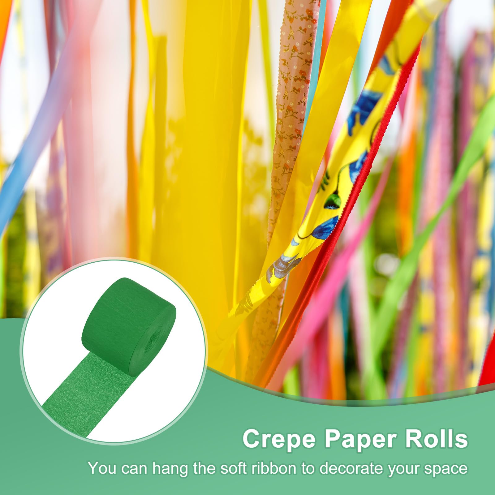 JOHOUSE Crepe Paper Streamers 10 Rolls 820ft, Pack Of Party Streamers - View #2
