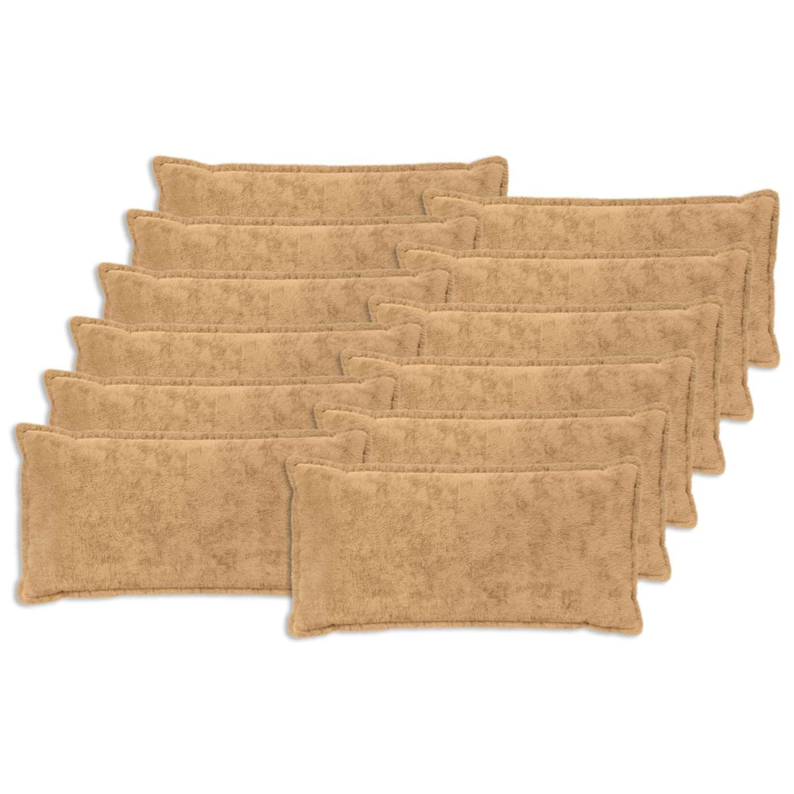 vidaXL Cushion Cover 12 pcs HOUTEN Taupe 40 x 80 cm Faux Rabbit Fur