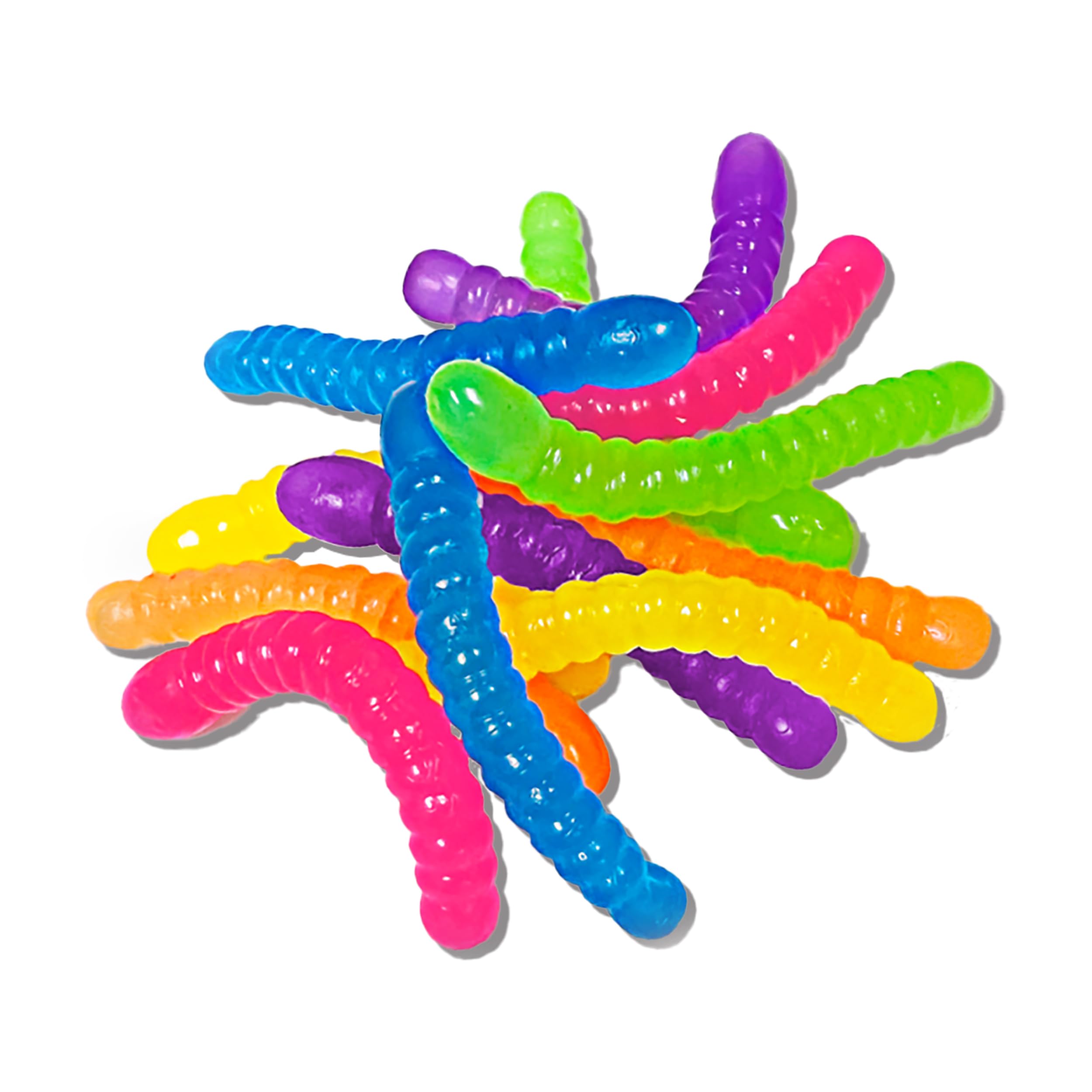 JA-RU IRRE-Squish-TIBLE Sqweezy Worms 12-Worms, Stretchy Sensory Toy 1-Pack