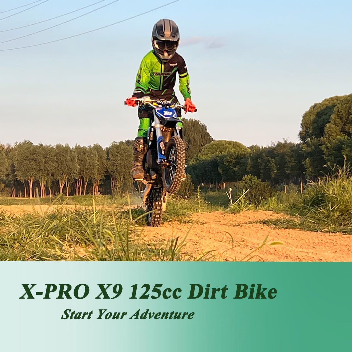X-PRO X9 125cc Dirt Bike Adults Pit Bike 125 Pitbike,Big 17"/14" Tires! (Yellow)