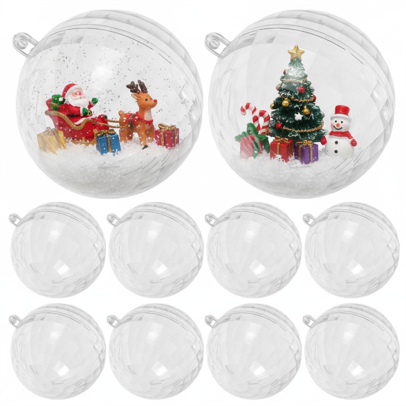 Boules de Noël transparentes 8 cm pour créer votre déco de table