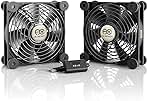 AC Infinity MULTIFAN S7, Quiet Dual 120mm USB Fan, UL-Certified for Receiver DVR PlayStation Xbox Computer Cabinet Cooling