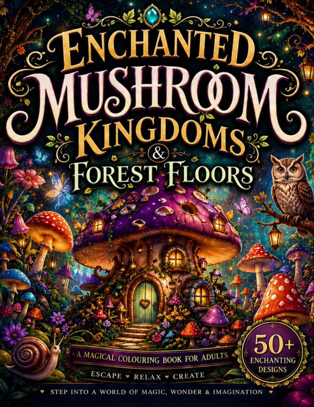 Enchanted Mushroom Kingdoms & Forest Floors: A magical colouring book for adults