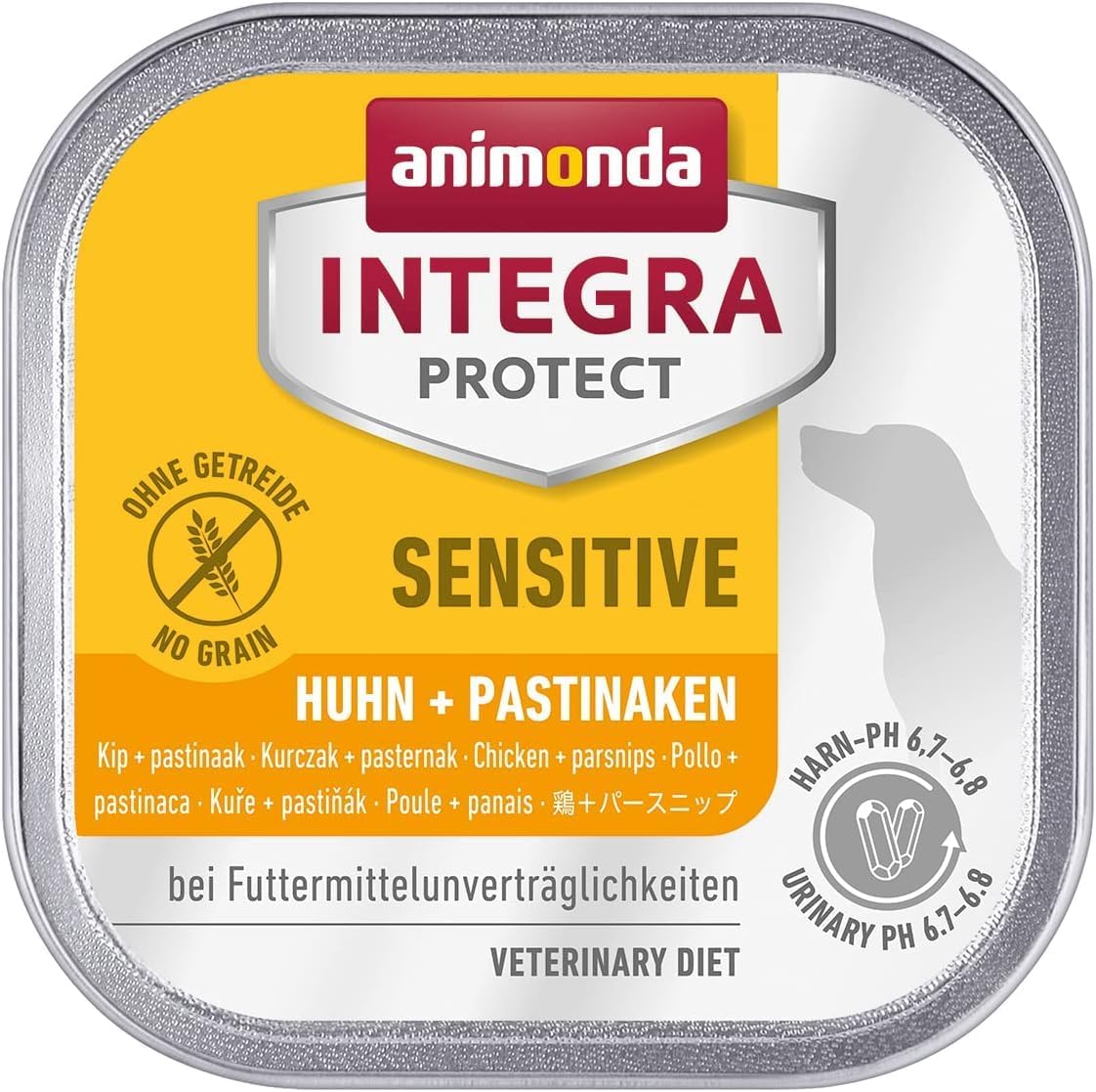 animonda INTEGRA PROTECT Sensitive Huhn + Pastinaken (11 x 150 g), Diätfutter bei Nahrungsmittelallergien, Sensitive Hundefutter für allergische Hunde, Nassfutter für Hunde ohne Getreide