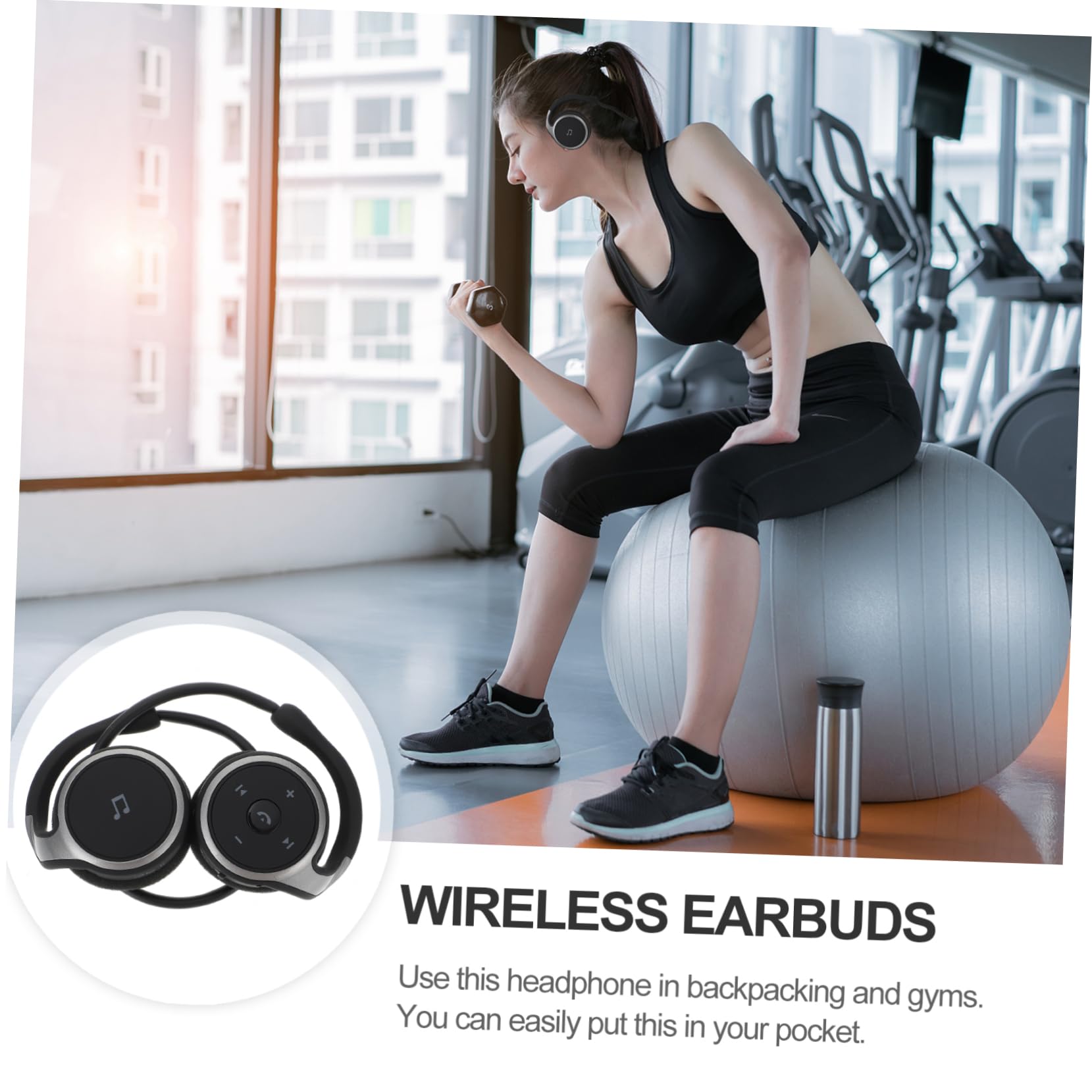 Operitacx Auricolari Wireless Sport Gancio, Cuffietta senza Filo con Tecnologia 4.1, Design Ergonomico e Comodo Occhiali, per Corsa, Nero
