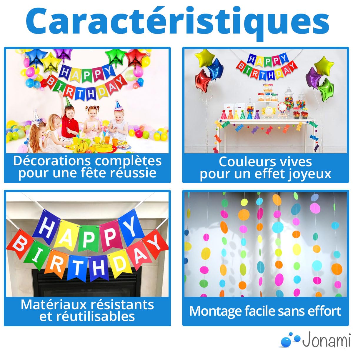 Décorations Anniversaire Espace – 2 Banderoles + 10 Guirlandes Planètes – Préassemblées – Fête Cosmique
