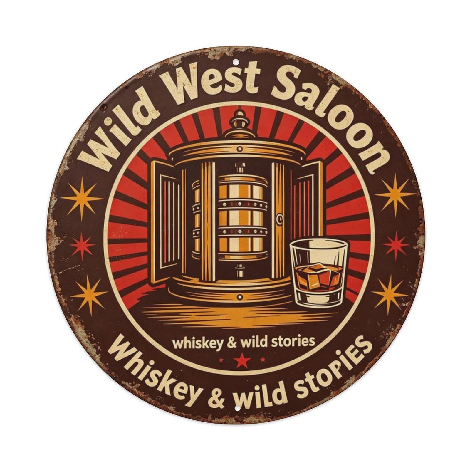 Wild West Saloon Metal Tin Sign Plaque