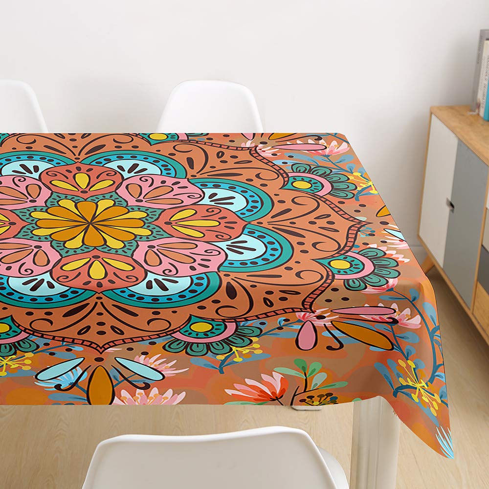 Nappe Rectangulaire, DOTBUY Polyester Impermeable L'épreuve De L'huile Antifouling 3D Nappe De Table Pour Mariage Cuisine Salle à Manger Jardin Extérieur (Couronne,140x180cm