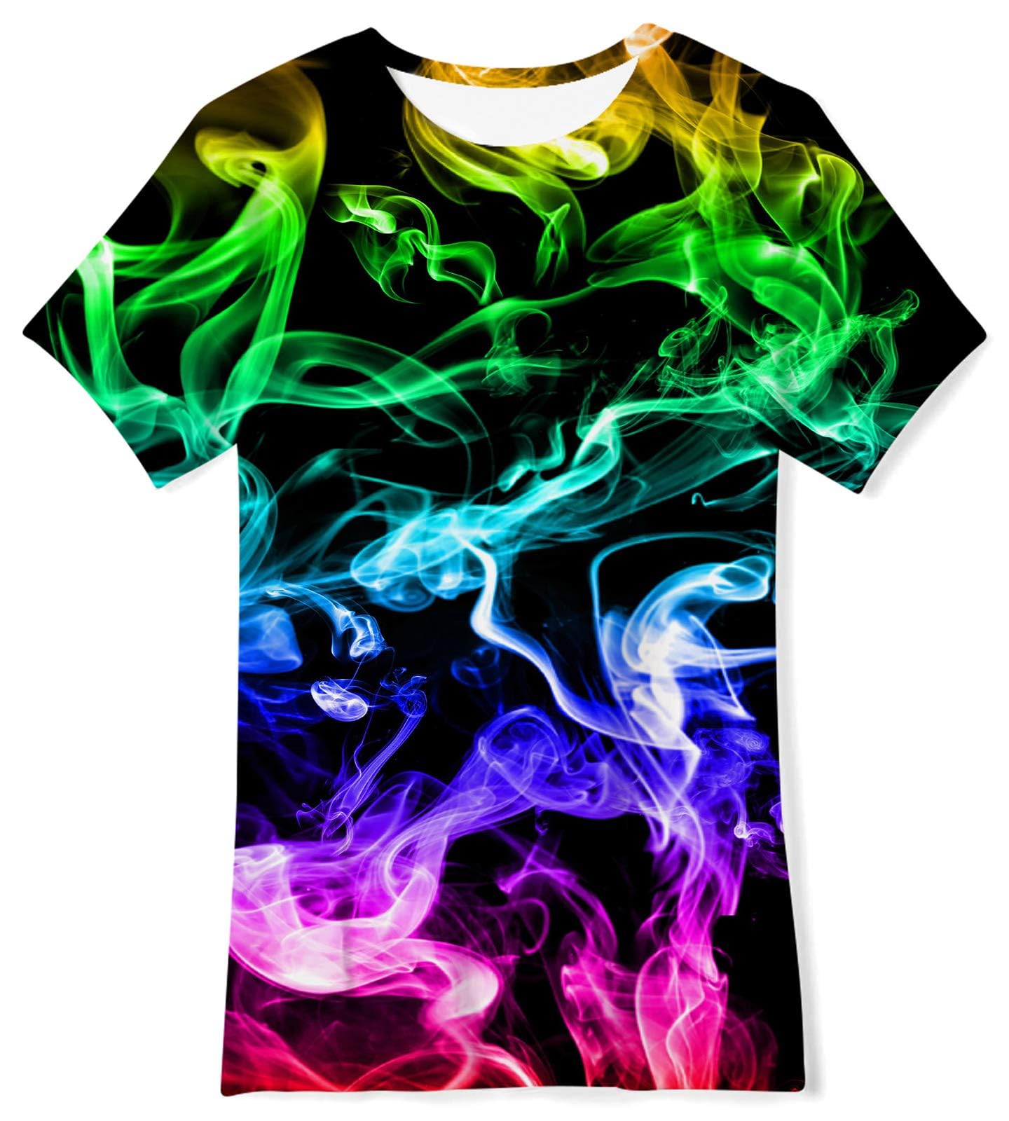 Weecreeture Boys Shirts 3D Graphic Tee Shirt Neon Colorful Print Shirts for Boys and Girls 4-14 Years