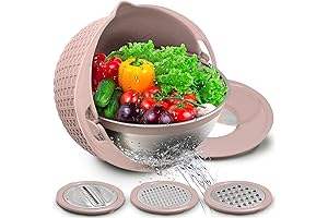 4 in 1 Stainless Steel Colander with Plastic Mixing Bowl