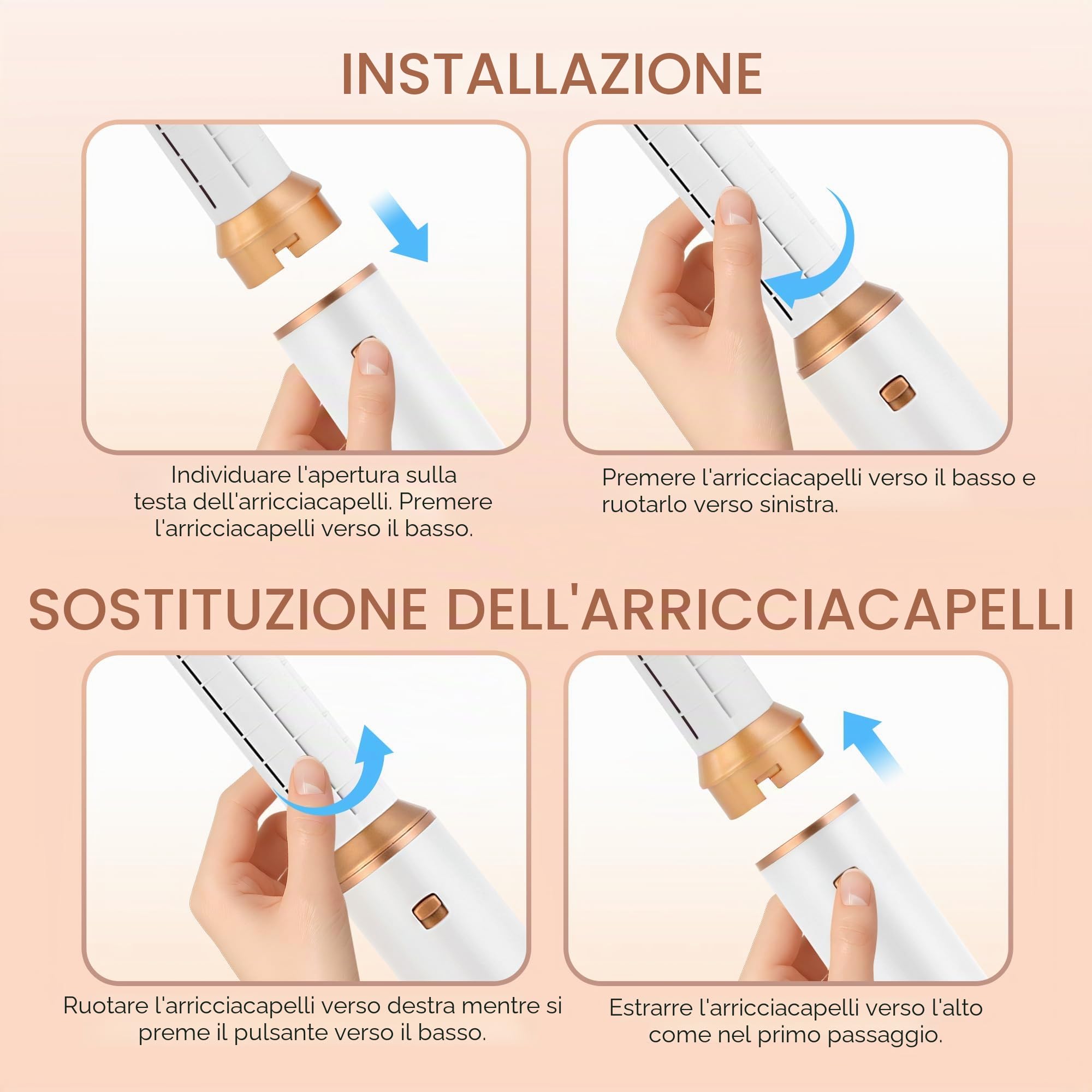 Air styler 5 in 1 Hair Styler 1000 W Set di spazzole ad aria calda per capelli, arricciacapelli automatico, lisciare, arricciacapelli, capelli secchi