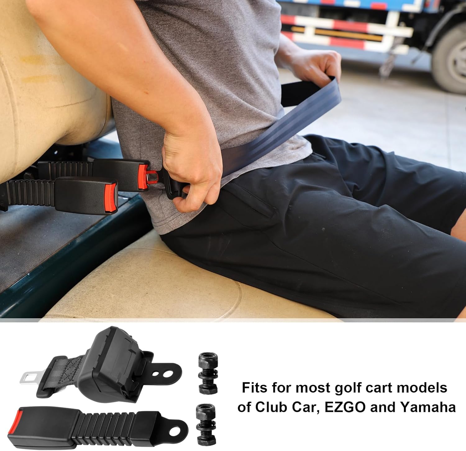Roykaw Golf Cart Seat Belts Safety Belt Compatible with EZGO Club Car Yamaha - Great Automotive Grade Quality