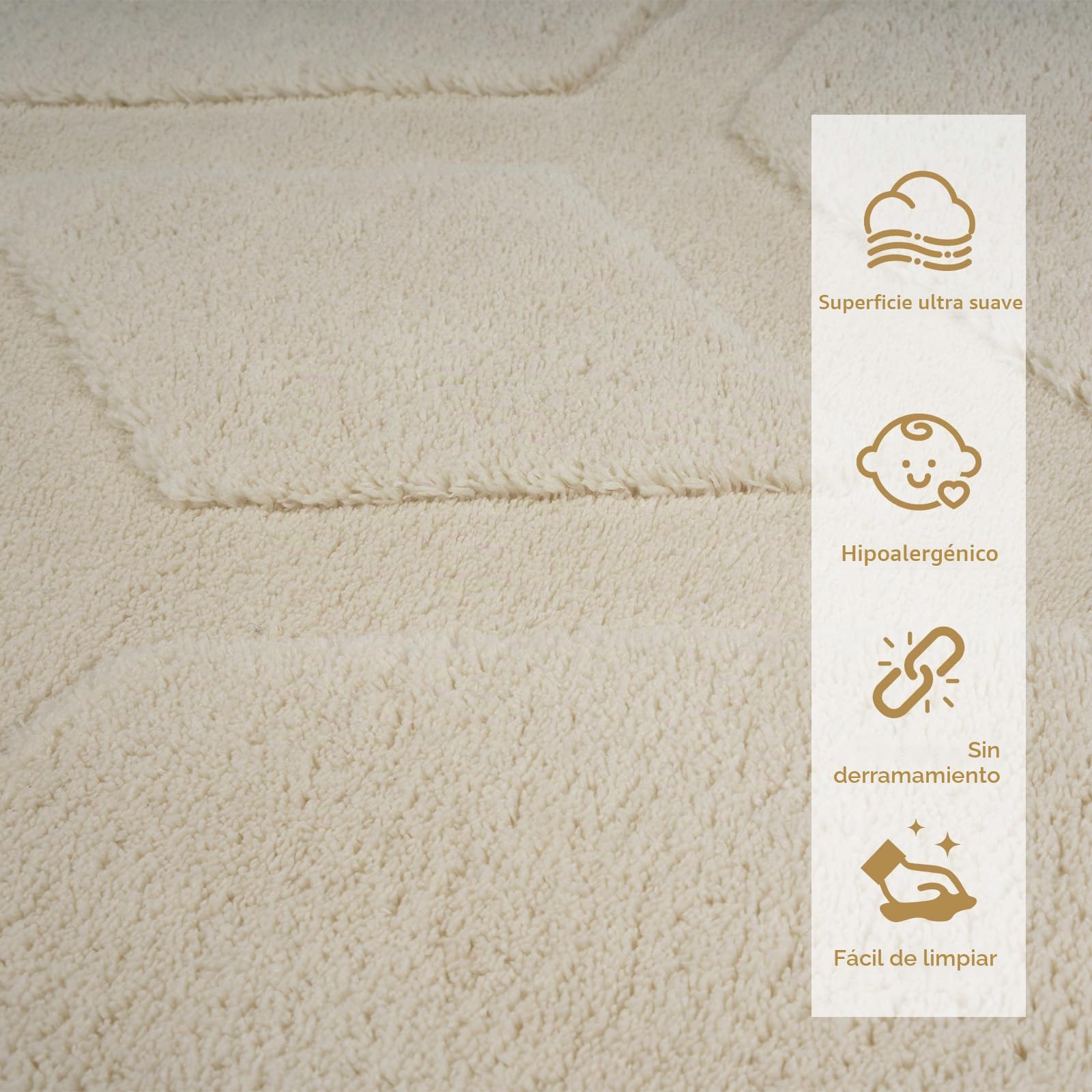 Homcomodar Alfombra Salon Grande 200x300cm Beige Alfombras Dormitorio Lavable Lavadora Alfombra Habitacion Comedor Tapetes para Sala Quarto 3D Efecto Modernas Antideslizante Alfombras Pelo Corto
