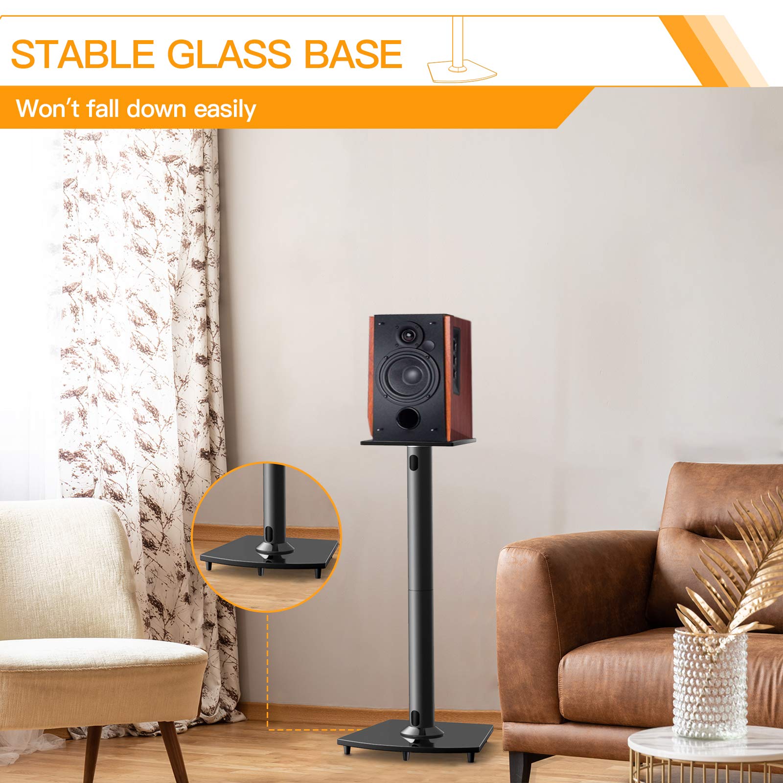 Surround Sound Speaker Stands 26 Inch Holds Satellite Speakers
