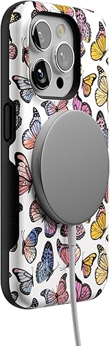 Vista 468 de Casely Funda para iPhone 15 Pro Jardín Secreto Flores mixtas Funda atrevida Compatible con MagSafe y botón de acción Jardín Secreto Floral