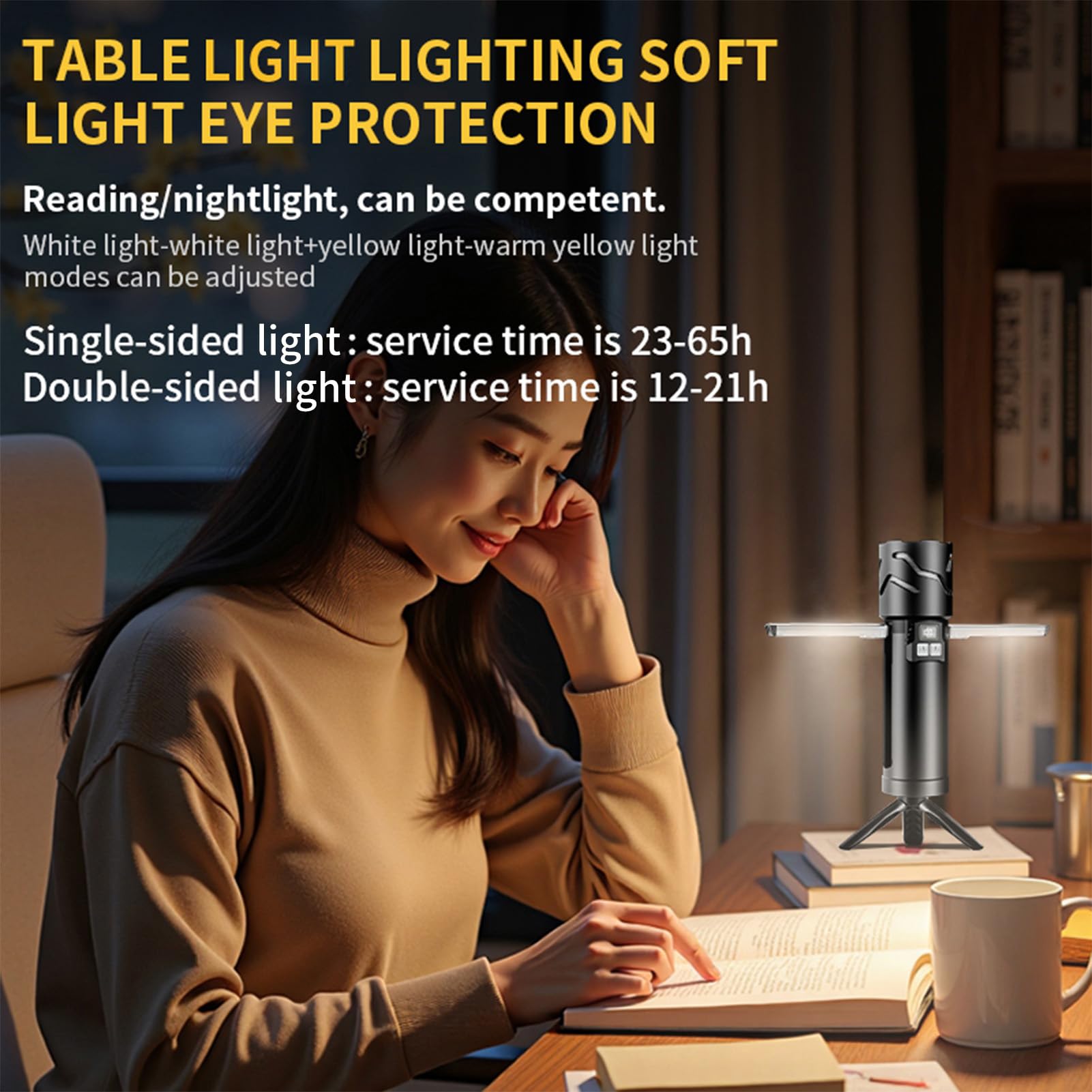 Lixada Luces telescópicas de camping, 5500 mAh Linterna de Camping Recargable Retráctil, Multifunción Emergencia Lampara Ajustable Linternas LED Alta Potencia Para Senderismo Pesca (Negro)