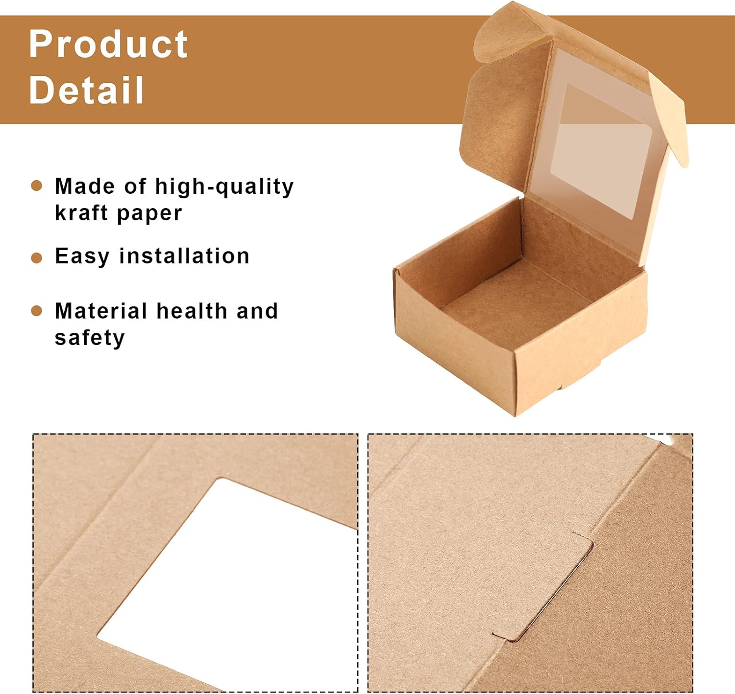 Soap Boxes for Homemade Paaging, Mini Kraft Boxes with Window for