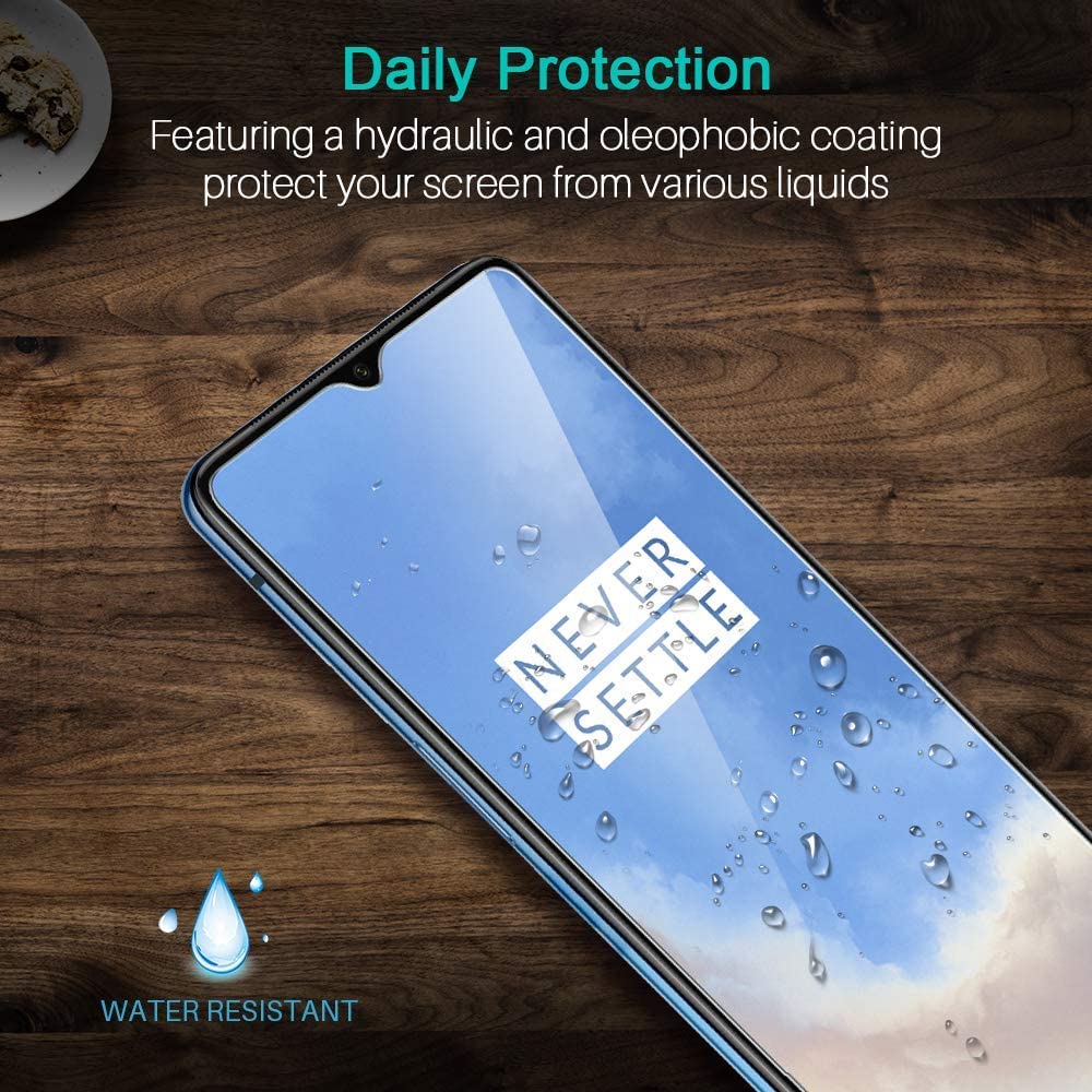 NEW'C 2 Pezzi, Vetro Temperato per OnePlus 7T, Pellicola Prottetiva Anti Graffio, Anti-Impronte, Senza Bolle, Durezza 9H, 0,33mm Ultra Trasparente, Ultra Resistente