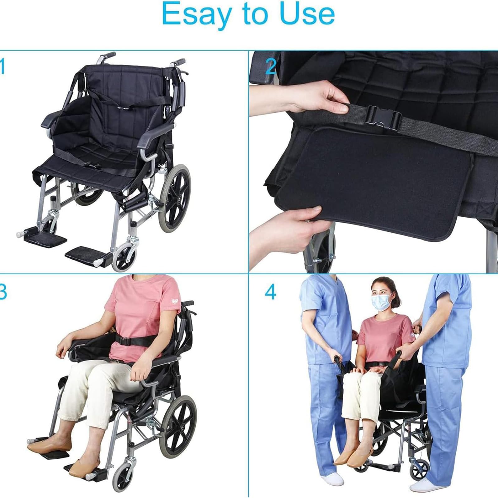 Pedana Scorrevole per Scale per Ascensore per pazienti, Imbracatura per Ascensore per Sedia a rotelle con Spalla, Design a Doppia Maniglia/Realizzata in Materiale Morbido, Confortevole e Traspirante