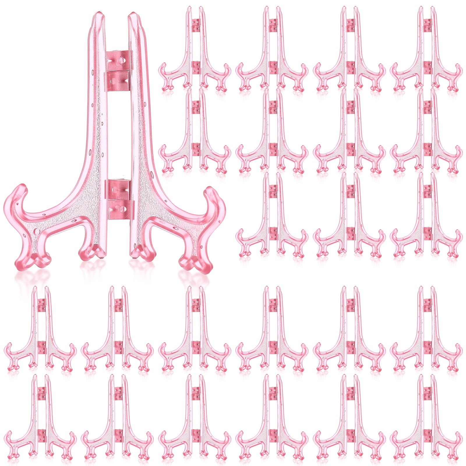 Mini chevalet plastique rose de 7,6 cm lot de 48 pour décoration bureau