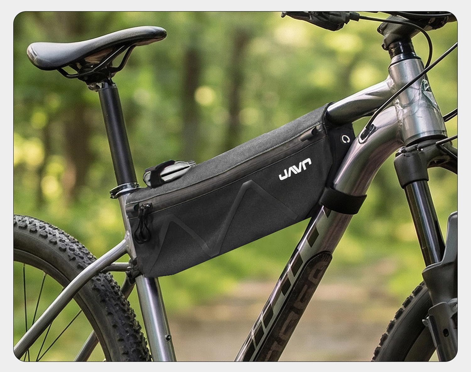 Torba na ramę z podwójną kieszenią na górną rurę, odpinana torba na rower MTB Gravel Road,C | Duża pojemność, trwały nylon, łatwe mocowanie paska, pasuje do większości dętek, rowerów i dojazdów do pracy