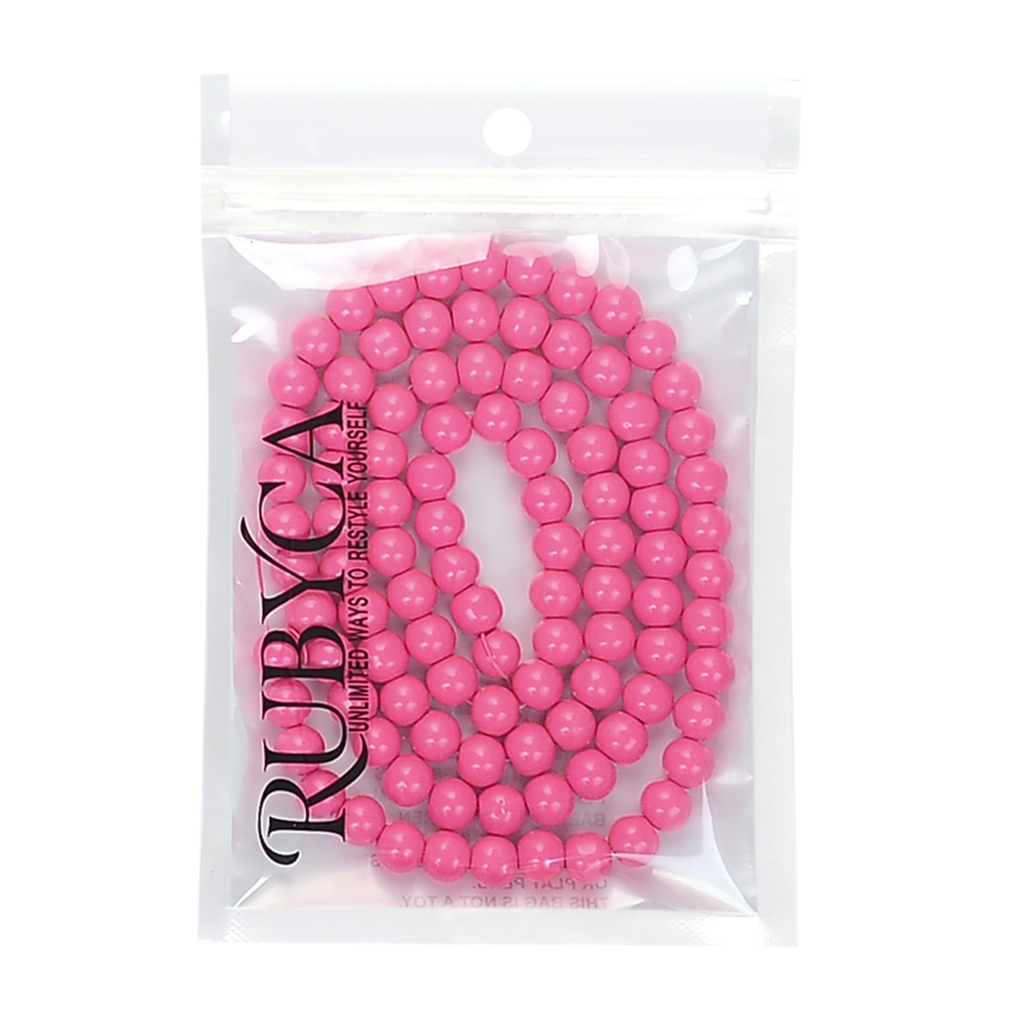 Cuentas redondas opacas pintadas de vidrio checo Druk a granel para hacer joyas (rosa, 12 mm)