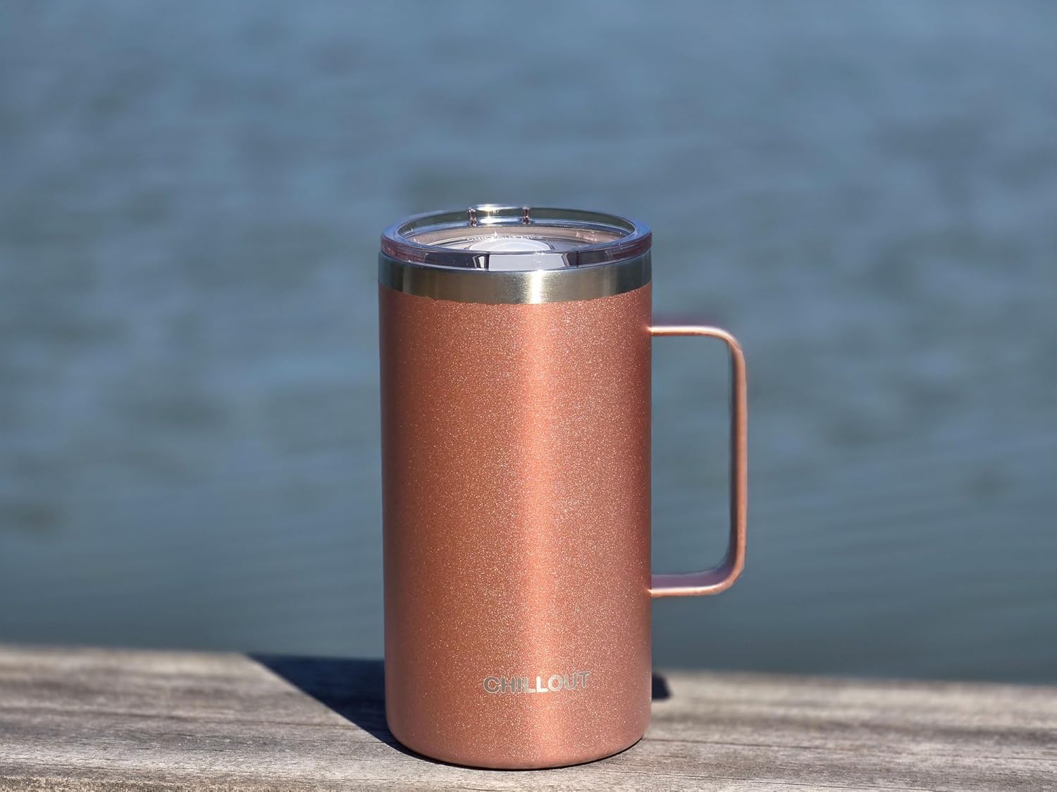 CHILLOUT LIFE Stainless Steel 20 oz Vacuum Insulated Coffee Mug with Handle and Lid, Large Thermal Camping Coffee Mug Cup with Durable Sliding Lid for Men & Women, Keeps your Beverages Hot/Cold - Image 4