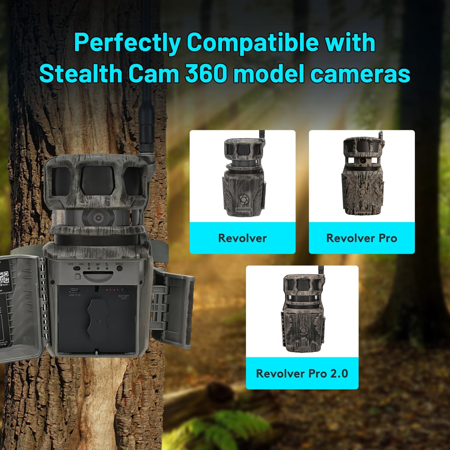 Tectra 2 Pack 6000mAh Battery for Stealth Cam 360 Max Cartridge Battery Pack, Compatible with 360 Model Trail Cameras Revolver, Revolver Pro, Revolver Pro 2.0