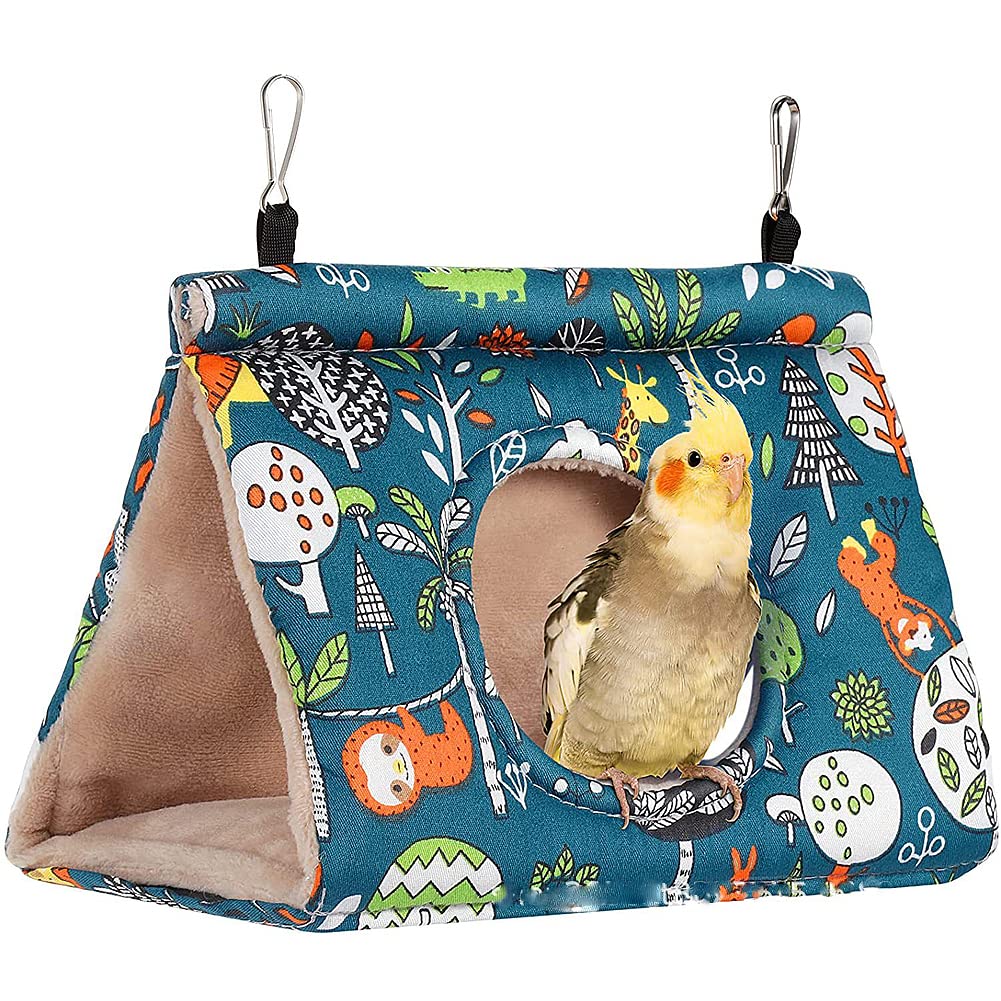 Amazon.co.jp: 小鳥の三角ベッド 文鳥寝床と遊び場 バードテント丸い穴