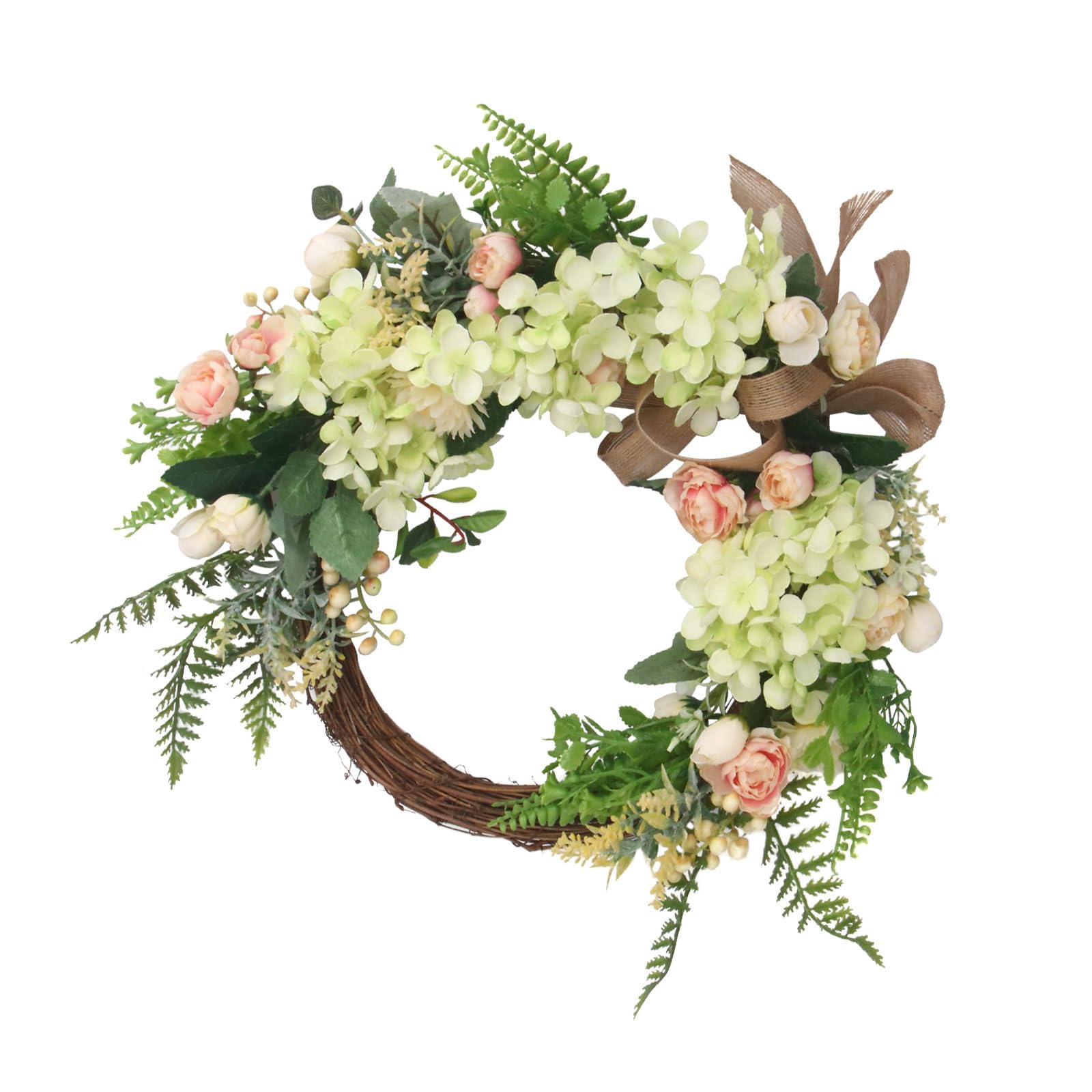 Künstlicher Türkranz aus Eisen und Kunststoff Elegante Blumen Girlande als Wand und Party Dekoration für Zuhause und Festlichkeiten