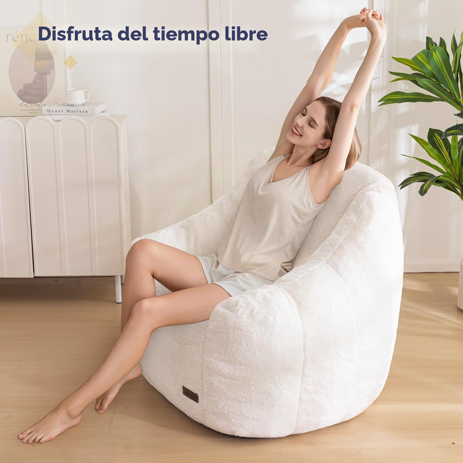 MAXYOYO Sillón Puff para Adultos o Niños, Suave Suelo de Piel Sintética Individual con Relleno, Cómodo Sofá Puff con Respaldo, Sillón Decorativo para Sala y Dormitorio