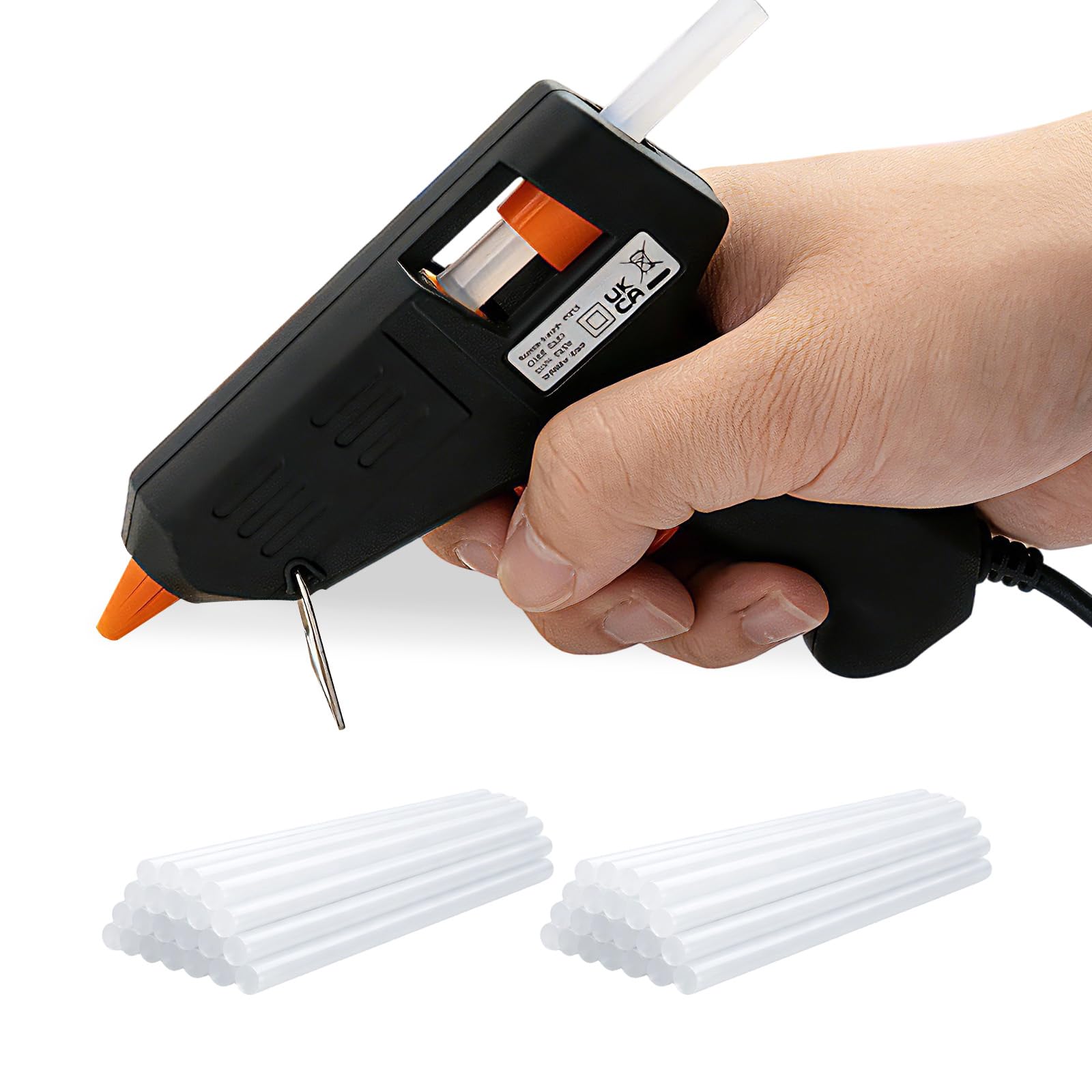 EVERGOODS Mini Hot Glue Gun 10W Fast Heating – Hot Melt Glue Gun Kit with 100 Premium Glue Sticks, Small Craft Glue Gun for DIY, Home Repairs, Crafts, Sealing & School Projects