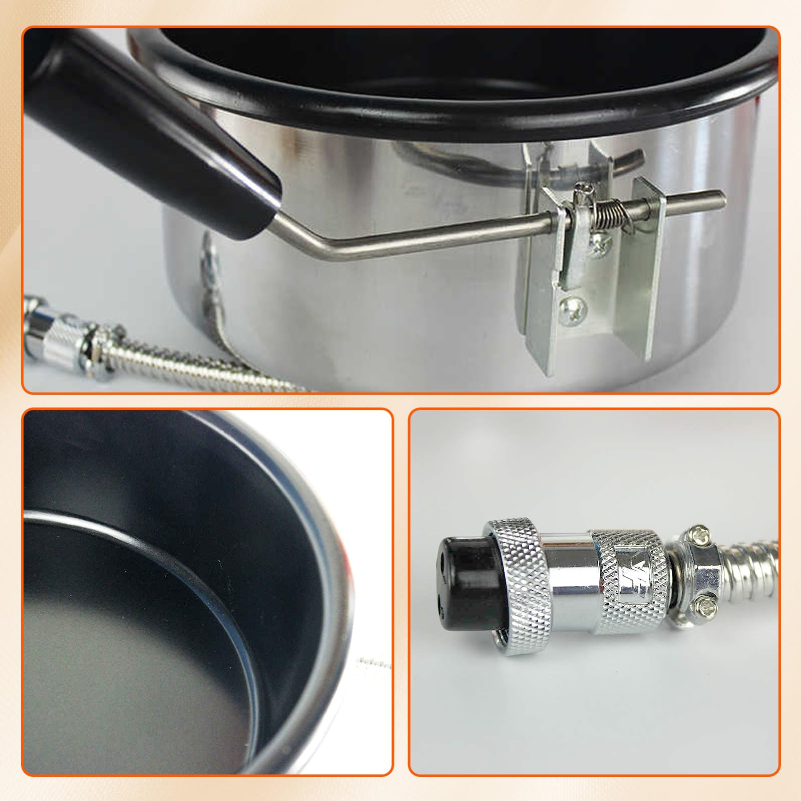 Heissluft Popcornmaschine Zubehör – 3 holes-15mm Popcorntopf, Elektrische Handgekurbelte Popcorn-Herstellerteile ​Topf Einfach zu reinigen Anti-Scorch-Pfanne für Mais und Snack