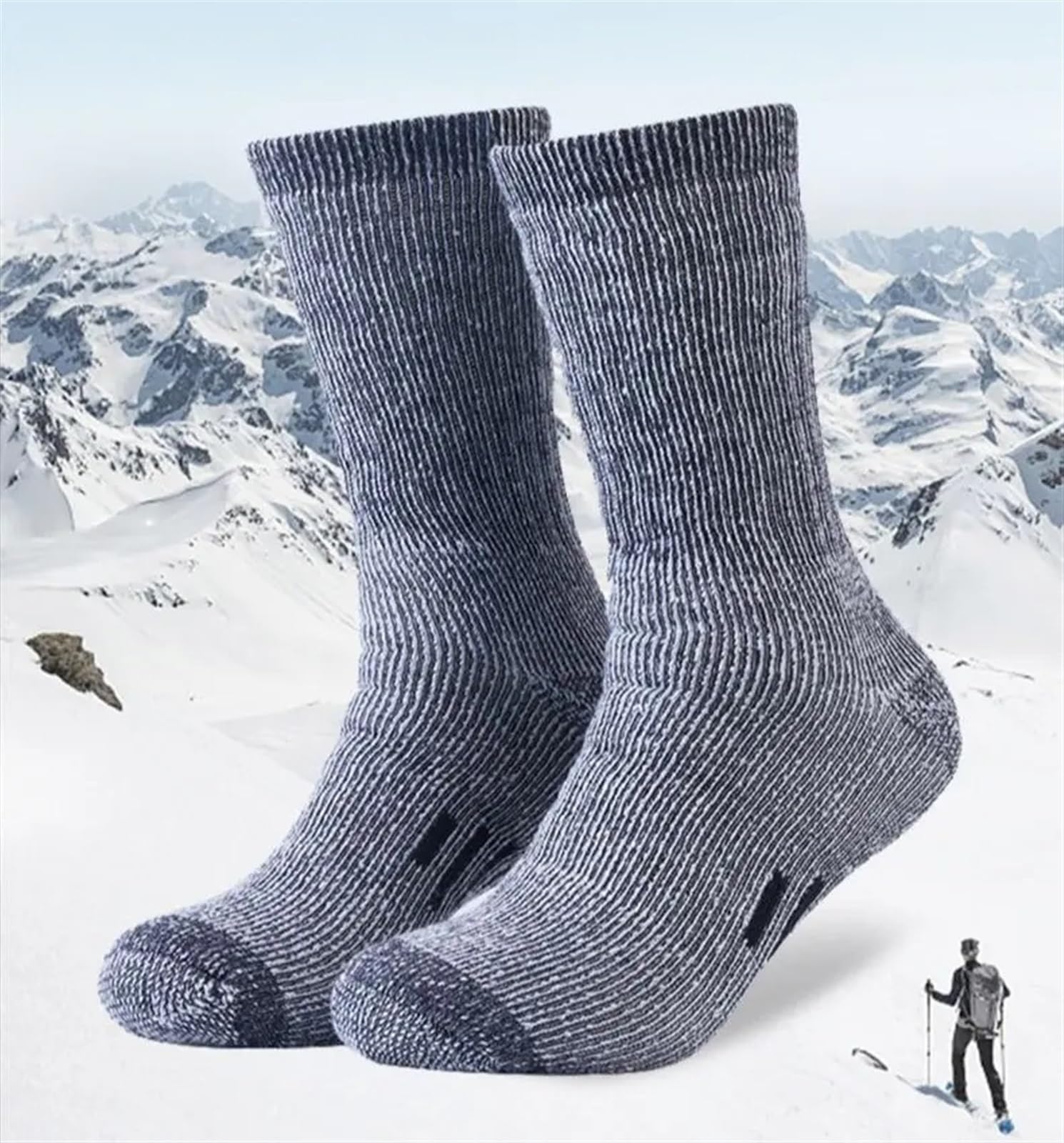 Winter Herren Wollsocken Wanderstiefelsocken 80% Wolle Dickere Thermosocken Outdoor-Sport Radfahren Ski Crew Socken
