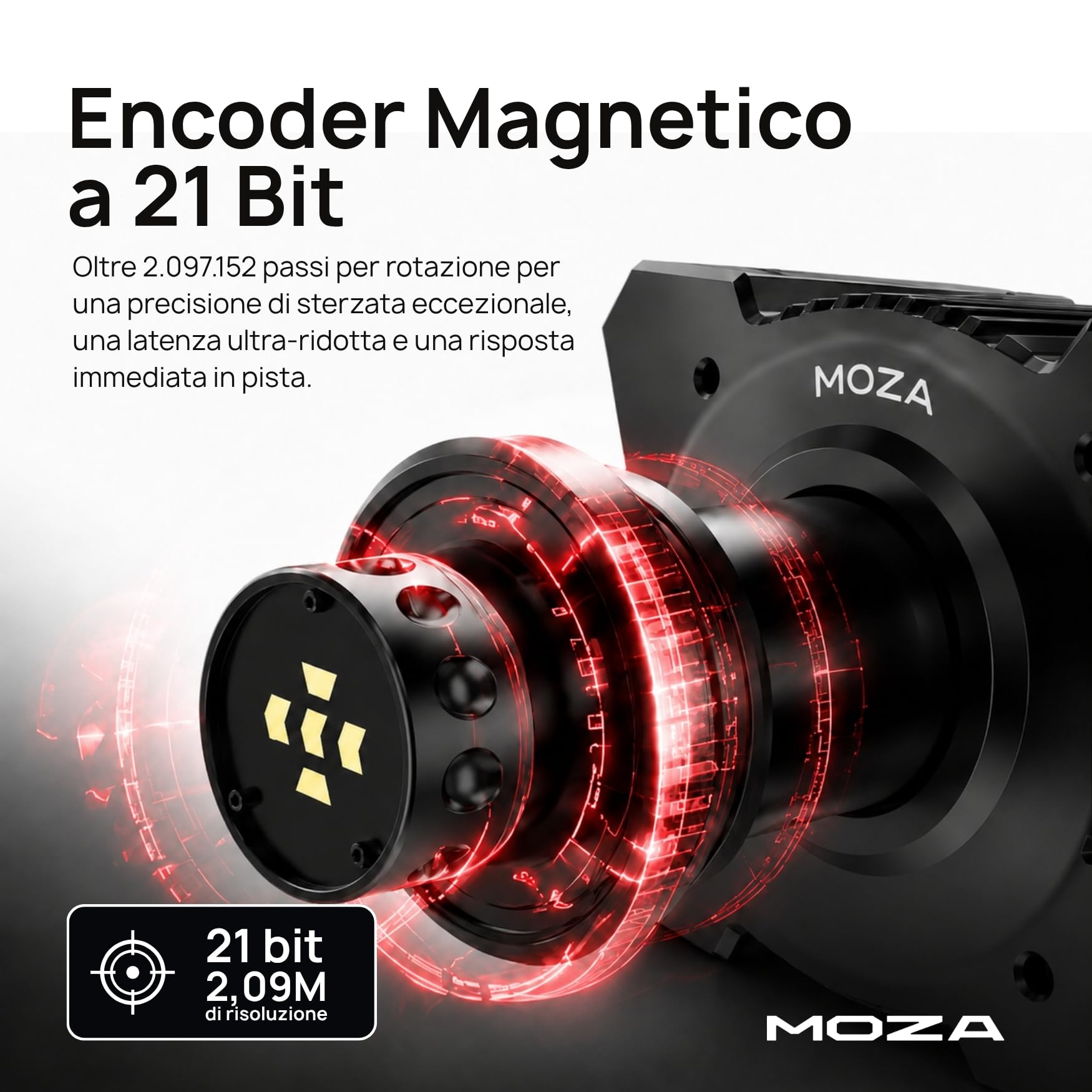 MOZA R12 V2 Base Volante Direct Drive 12 Nm per Simulatore di Guida PC, Encoder Magnetico 21 bit, Rotore in Fibra di Carbonio, Alluminio Aerospaziale, Sim Racing Professionale