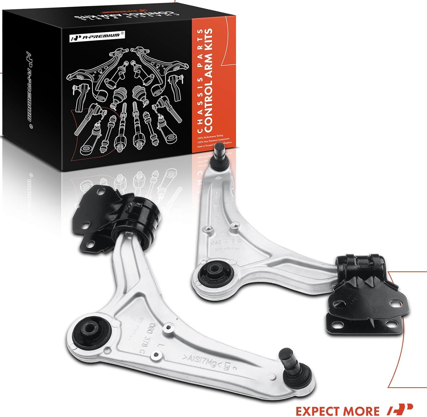 A-Premium 2 x Front Lower Control Arm, with Ball Joint & Bushing, Compatible with Ford Fusion 2013-2019, Police Responder Hybrid 2019-2020, SSV Plug-In Hybrid 2019-2020, Lincoln MKZ 2013-2019
