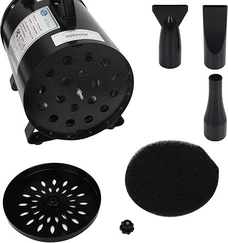 Miniatura 7 de Secador de pelo para perros, 3.2 HP de velocidad ajustable continua, secadora de alta velocidad para perros con 4 boquillas diferentes (negro