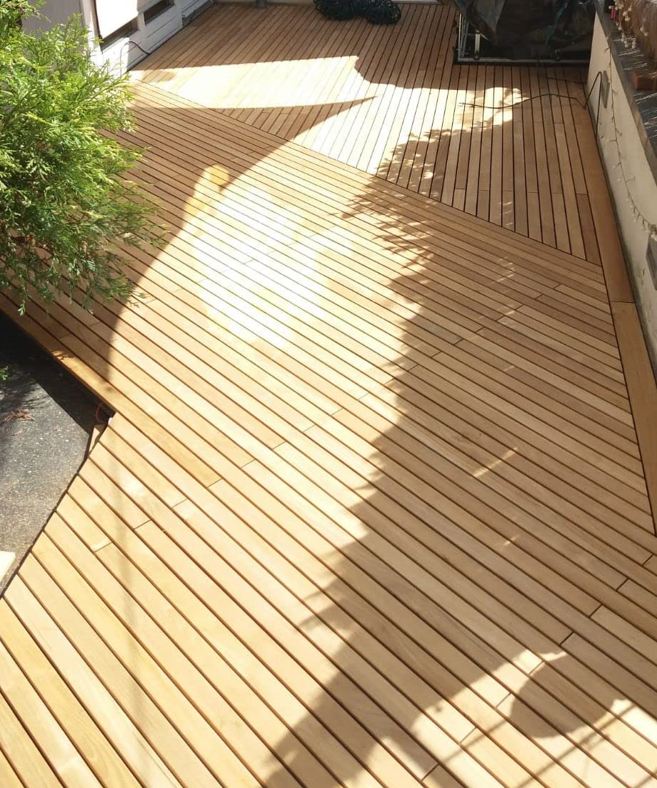 Terrassendielen aus Teakholz von BioMaderas®, 50mm Breite, 19mm Stärke (160cm Länge)